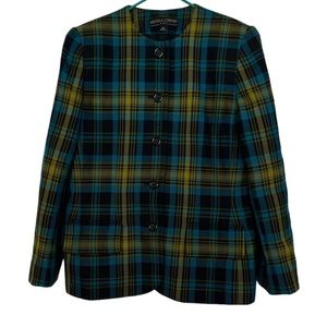Vintage Kasper & Company Plaid Blazer/Jacket Size 10